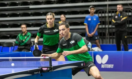 Calderano e Bruna Takahashi conquistam ouro inédito para o Brasil no Pan-Americano de Tênis de Mesa