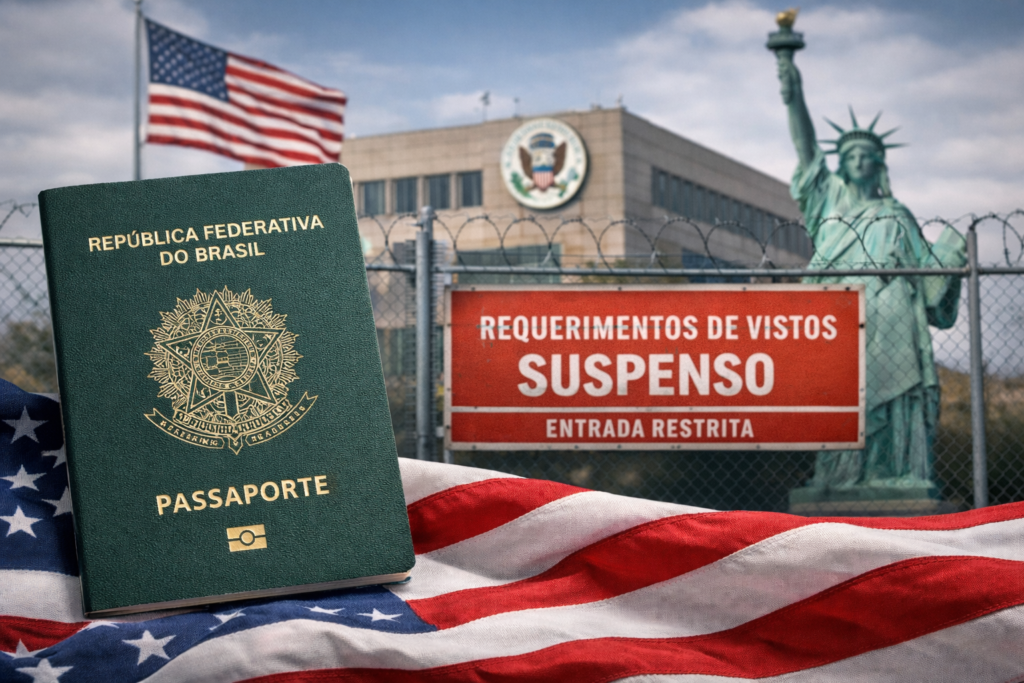EUA suspendem emissão de vistos para dezenas de países e Brasil entra na lista