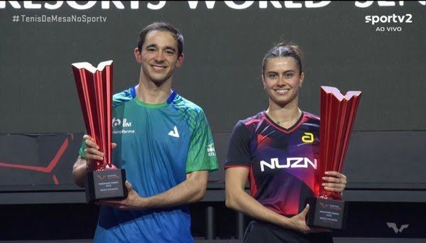Calderano e Bruna Takahashi fazem história e conquistam o Smash de Singapura