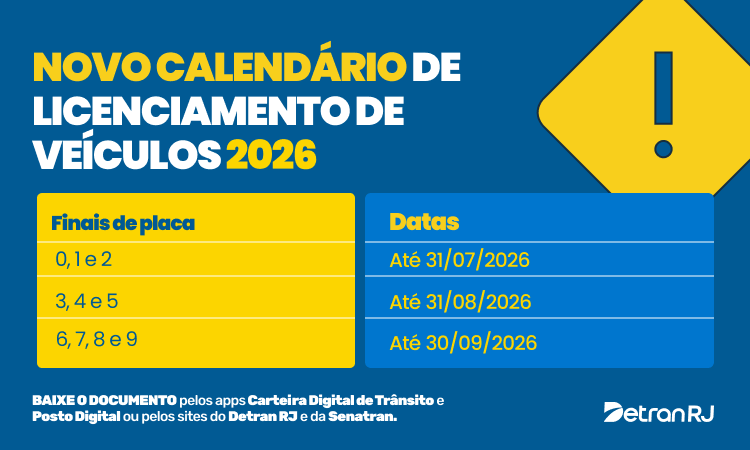 Detran-RJ prorroga prazo do licenciamento 2026