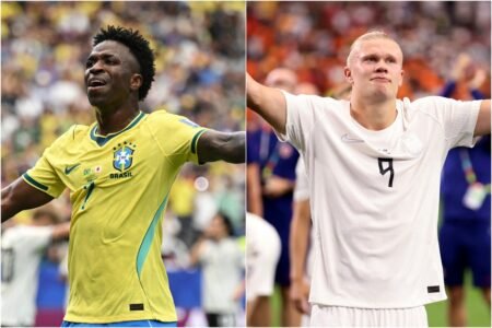 Brasil e Noruega colocam frente a frente Vini Jr. e Haaland, os jogadores mais valiosos das oitavas da Copa