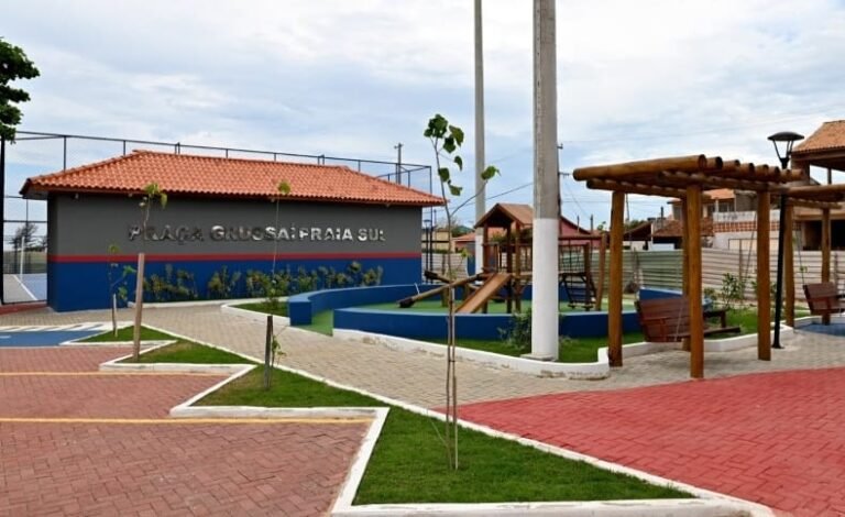 Grussaí ganha nova praça com quadra esportiva, playground e espaço de convivência